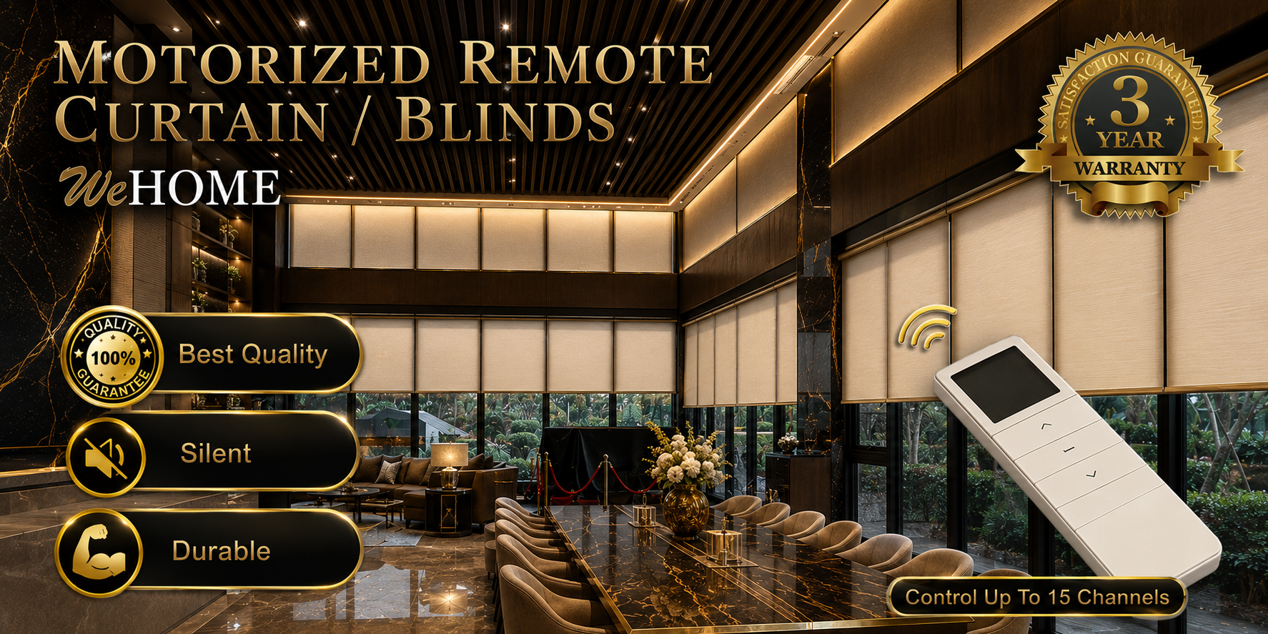 Motorized Smart Remote Curtain Blinds